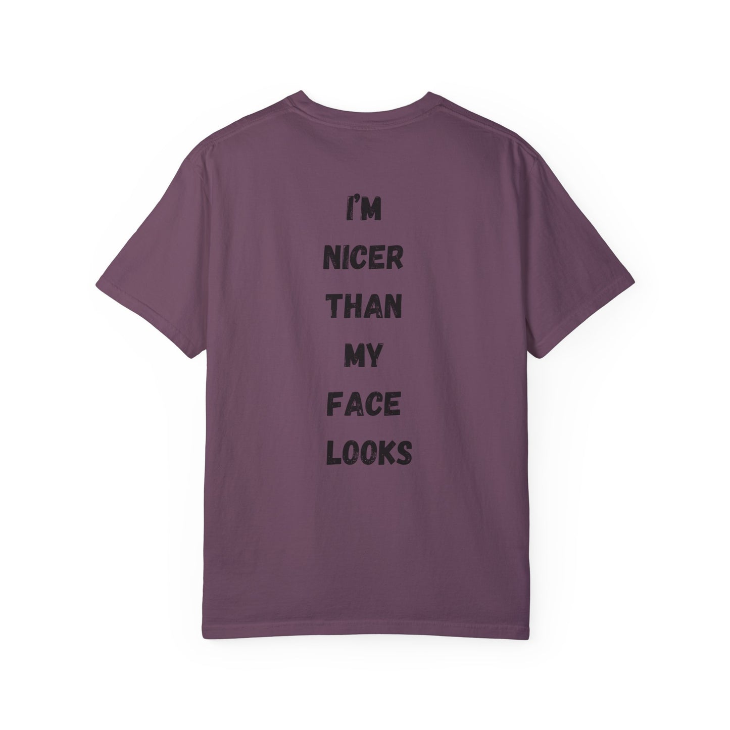 I'm Nicer Than My Face Looks T-Shirt Funny Sarcastic Men Women Shirt Smiley Face Preppy Tshirt Hoodie Oversize Comfort Colors Shirt