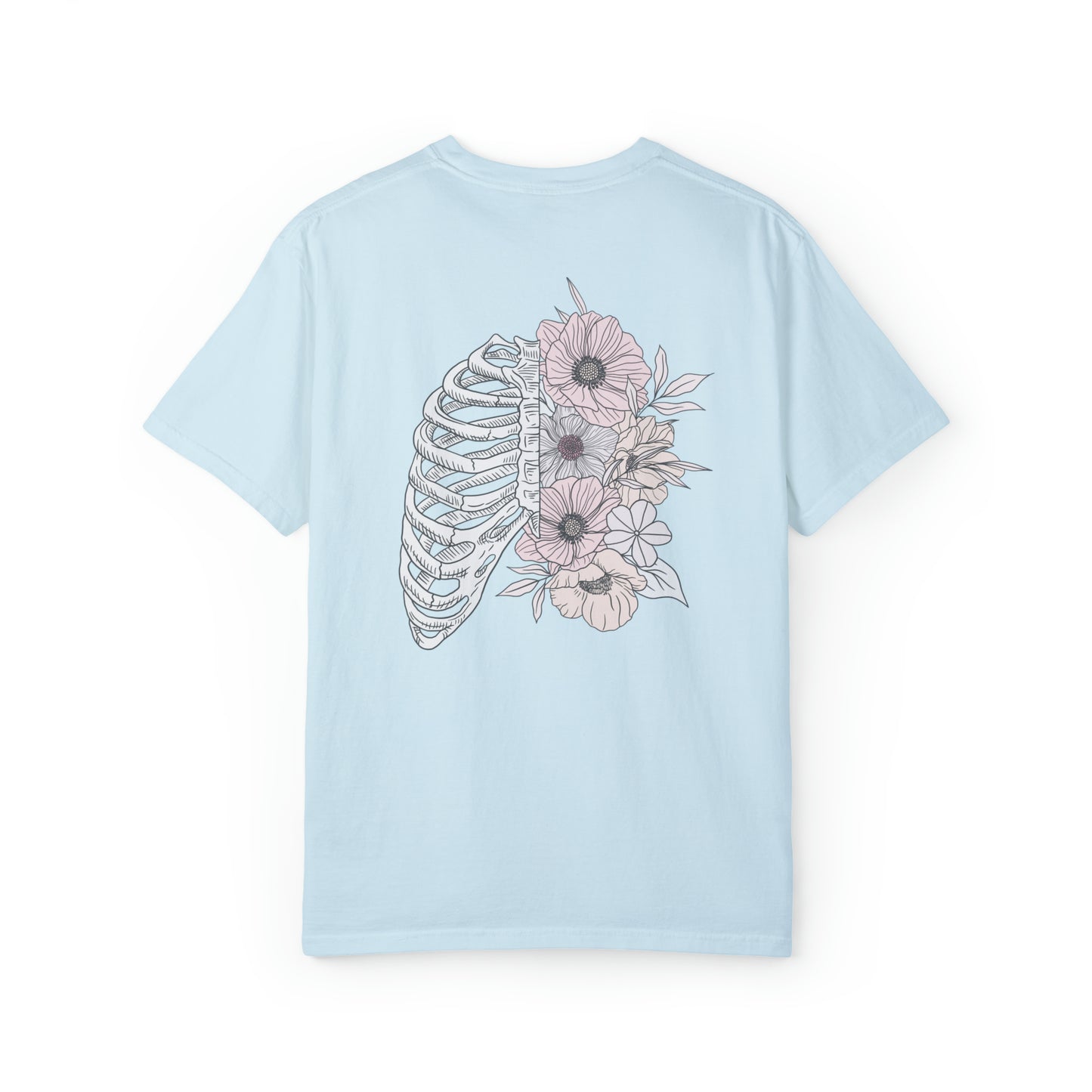 Rock and Roll T-Shirt, Flower Floral Print Shirt, Lung Pulmonary Breathing Shirt, Nurse Doctor Shirt, Gift for Nurse or Doctor, Pretty Cute Nurse Shirt