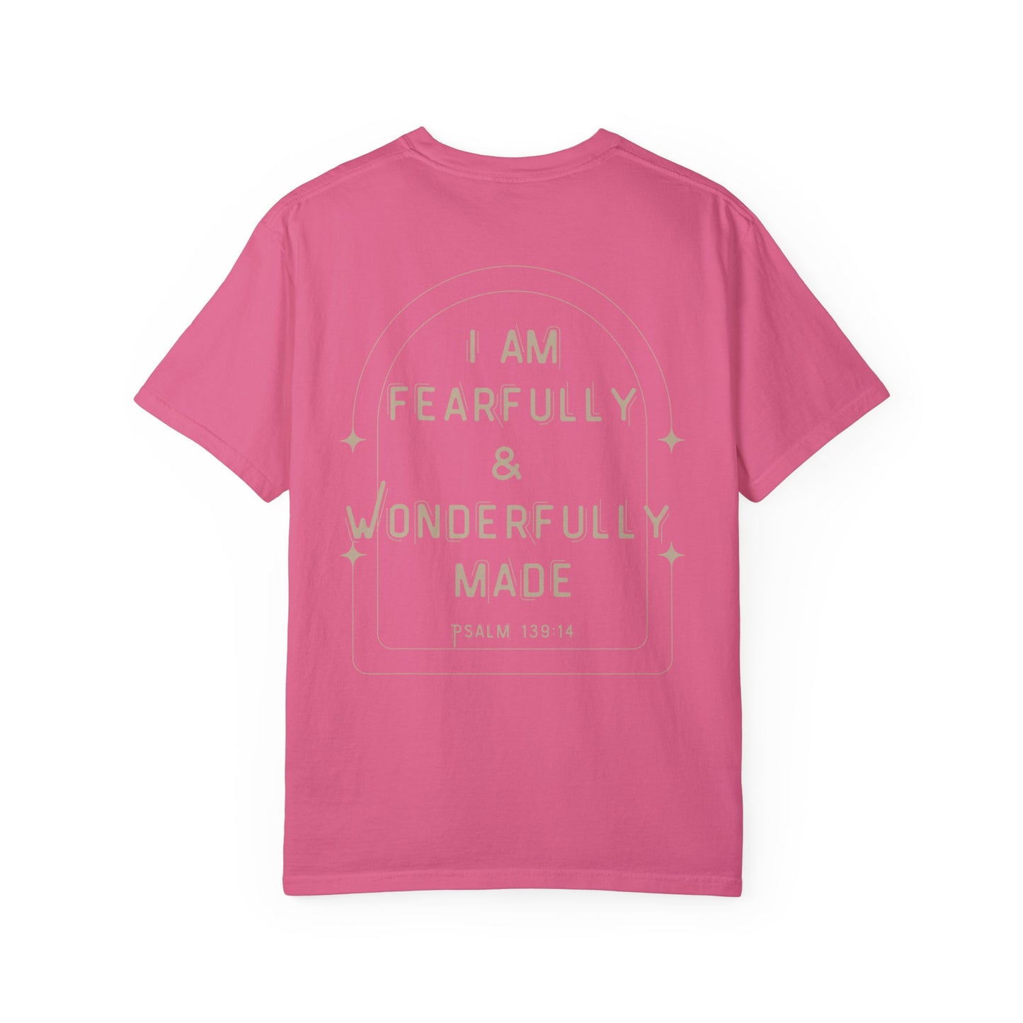 I am Fearfully and Wonderfully Made Psalm 139:14 Bible Verse Quote Christian Shirt Gift for Him Her Friend Father's Day Valentine's Day