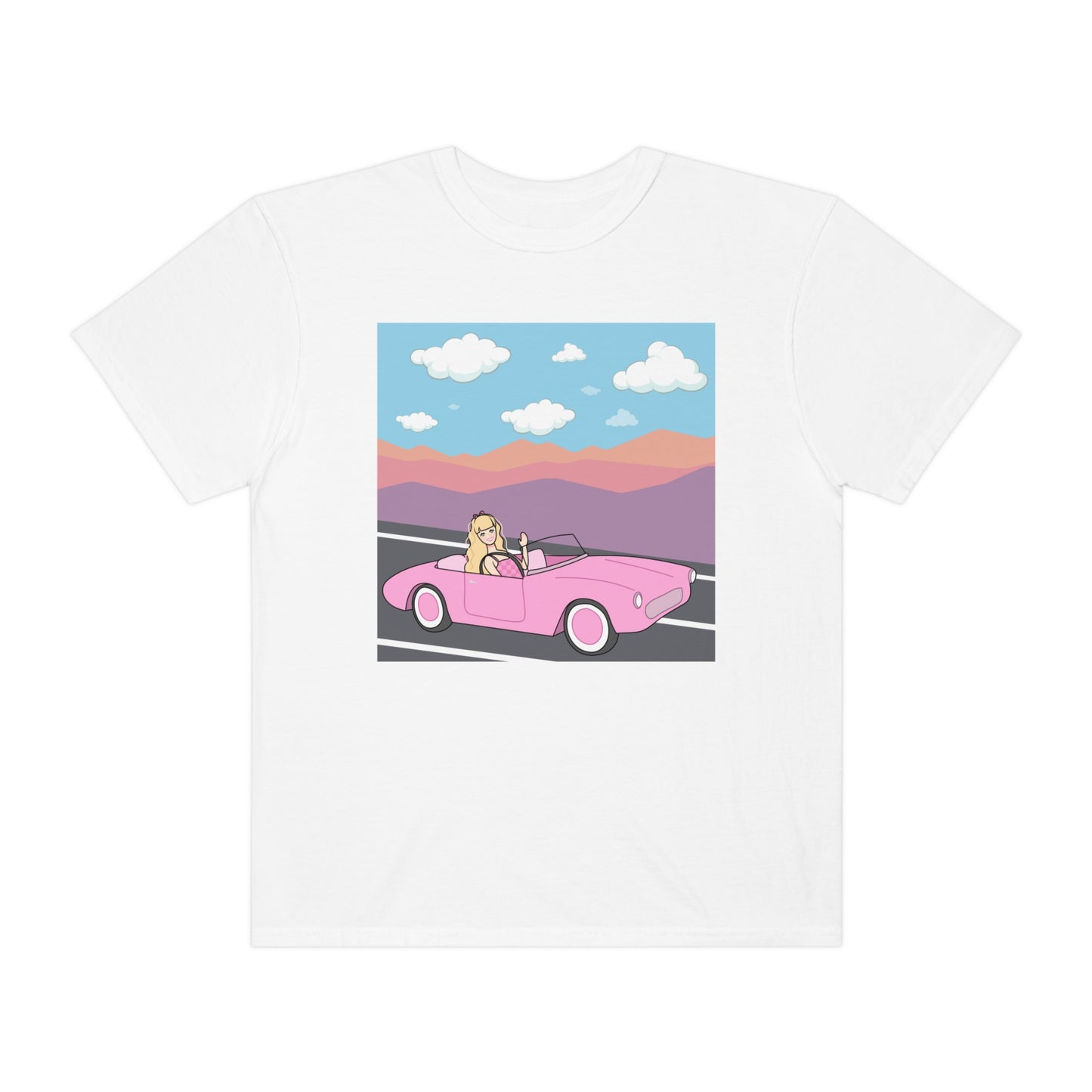 Doll Dream Car T-Shirt, White Doll Blonde Hair Classic Shirt, Birthday Doll Shirt, Birthday Gift for Her, Retro Doll Shirt