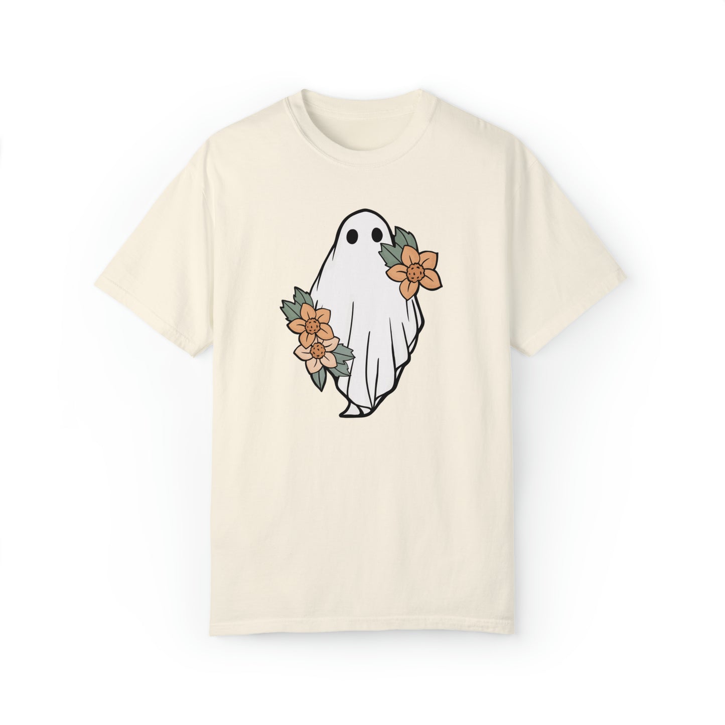 Ghost Halloween Shirt, Flower Floral Print, Retro Vintage Shirt for Women, Friendly Pretty Halloween Shirt, Halloween Teacher Nurse Gift