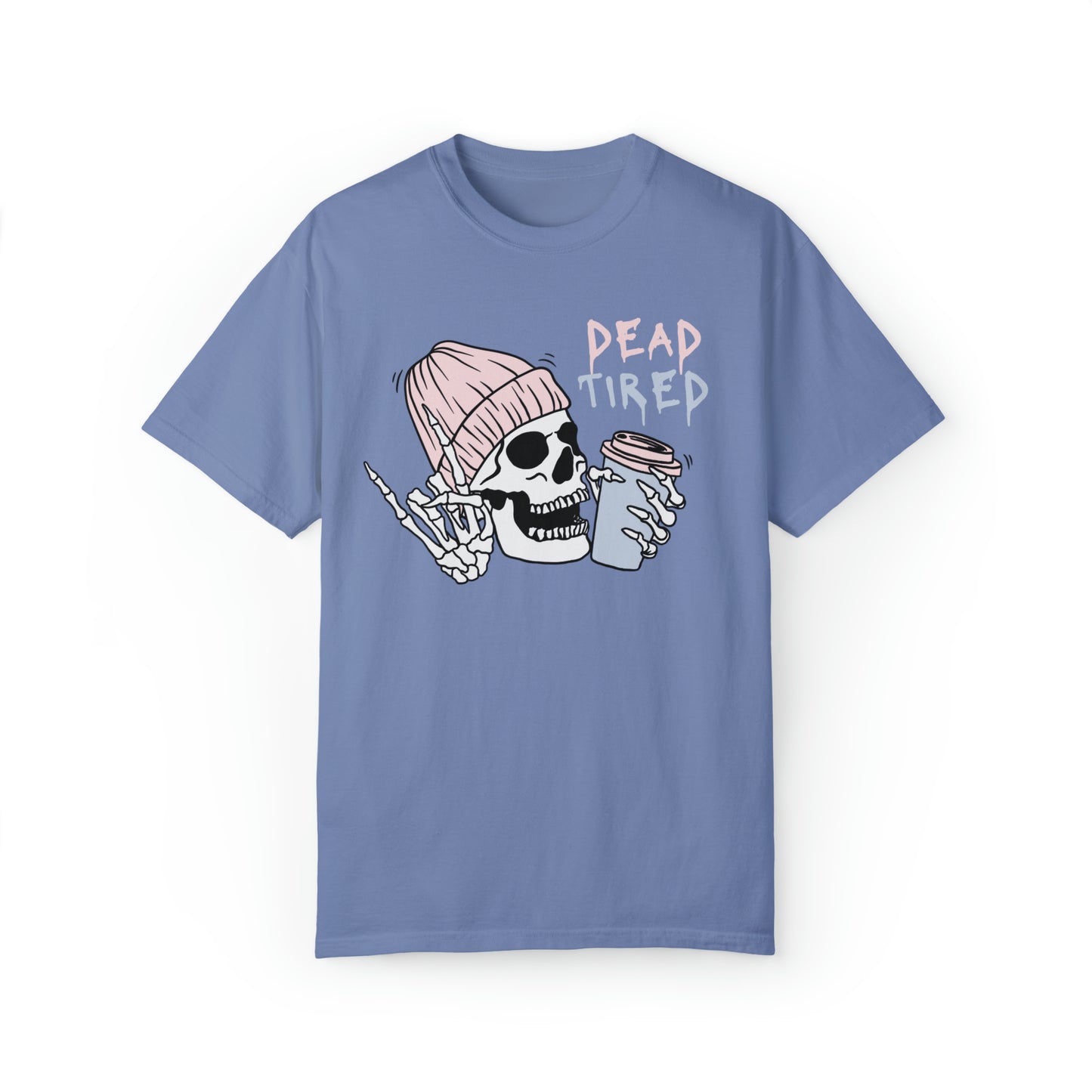 Dead Tired Mom T-Shirt, Mama Needs Coffee Break, Skull Skeleton Bones Halloween Shirt, Cute Trendy Mom Shirt, Shirt for Women Men
