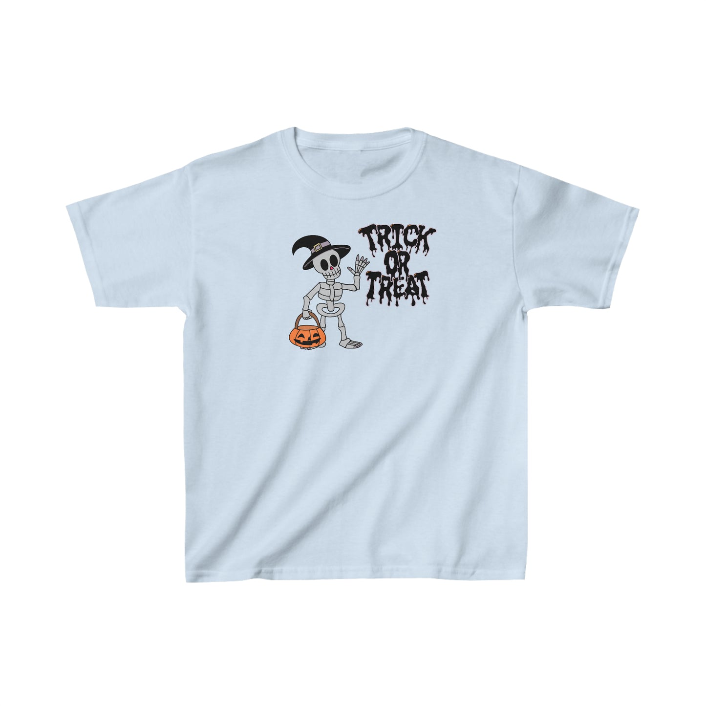 Kids Trick or Treat Halloween T-Shirt, Friendly Not So Scary Skeleton Bones Kids Shirt, Kids Pumpkin Shirt, Gift for Child, Halloween Gift