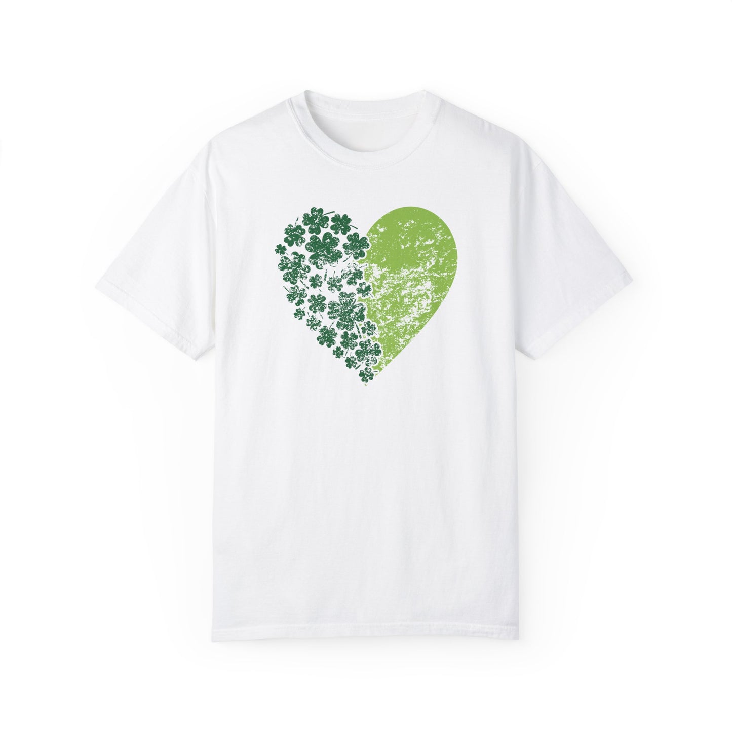 Heart Clover St Patrick Patty's Day Holiday T-Shirt Oversize Tee Can't Pinch This Gift for Him Her Teacher Shirt Green Color Clover Pattern