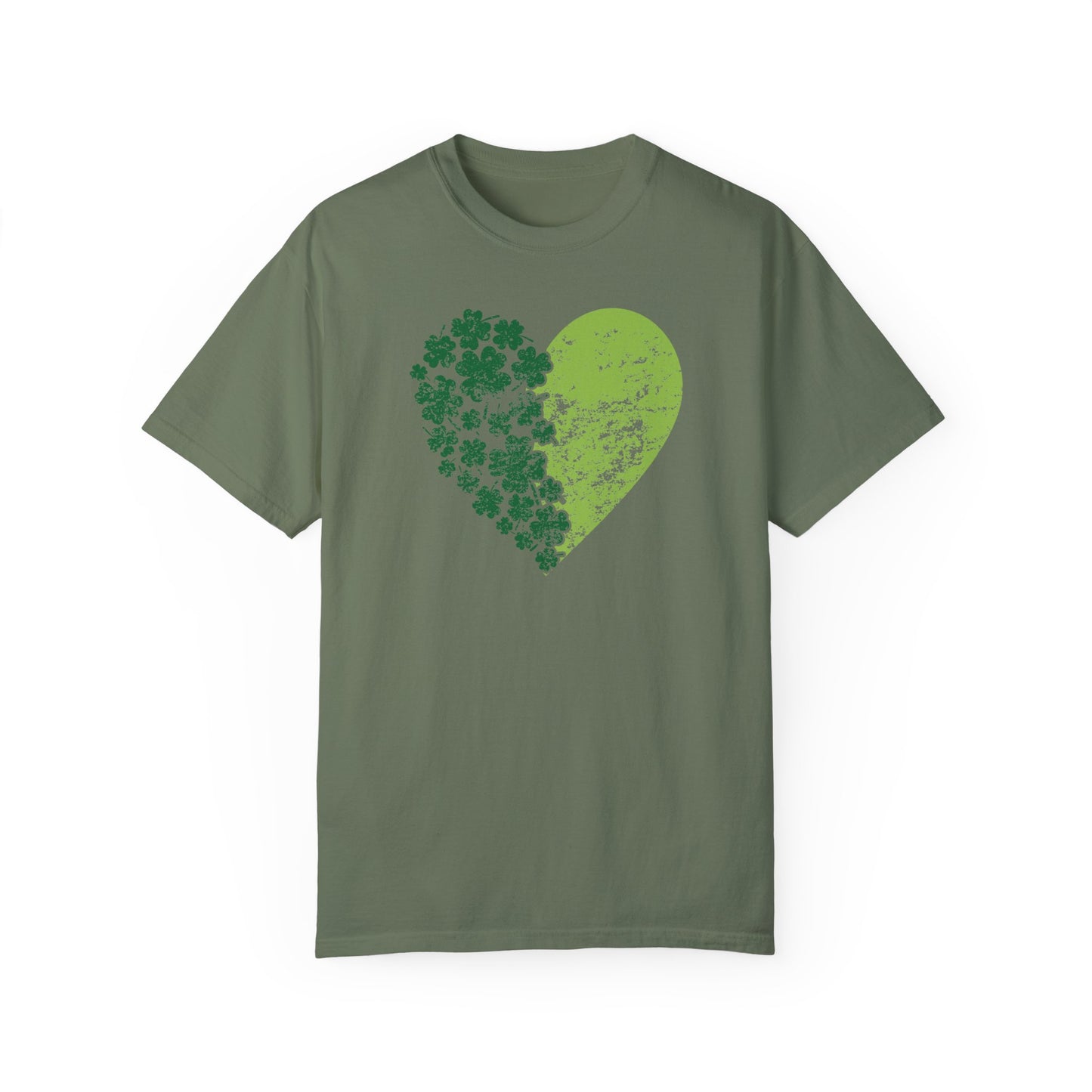 Heart Clover St Patrick Patty's Day Holiday T-Shirt Oversize Tee Can't Pinch This Gift for Him Her Teacher Shirt Green Color Clover Pattern