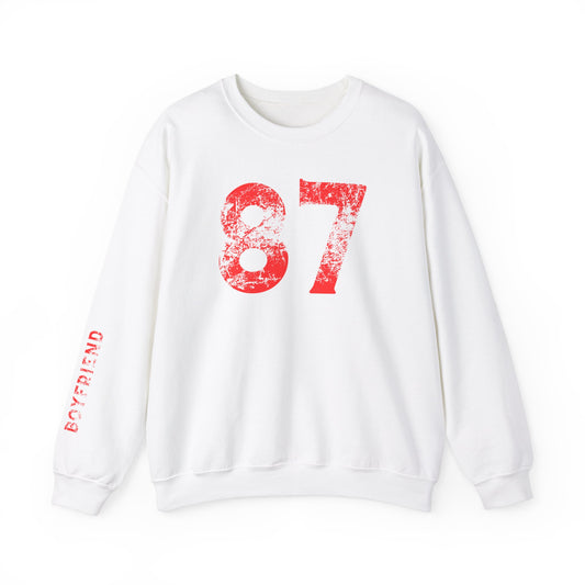 87 Go Taylor's Boyfriend Oversize Graphic Sweatshirt Superbowl Football Shirt for Game Day Football Gift for Her Women Wife Mother Teacher