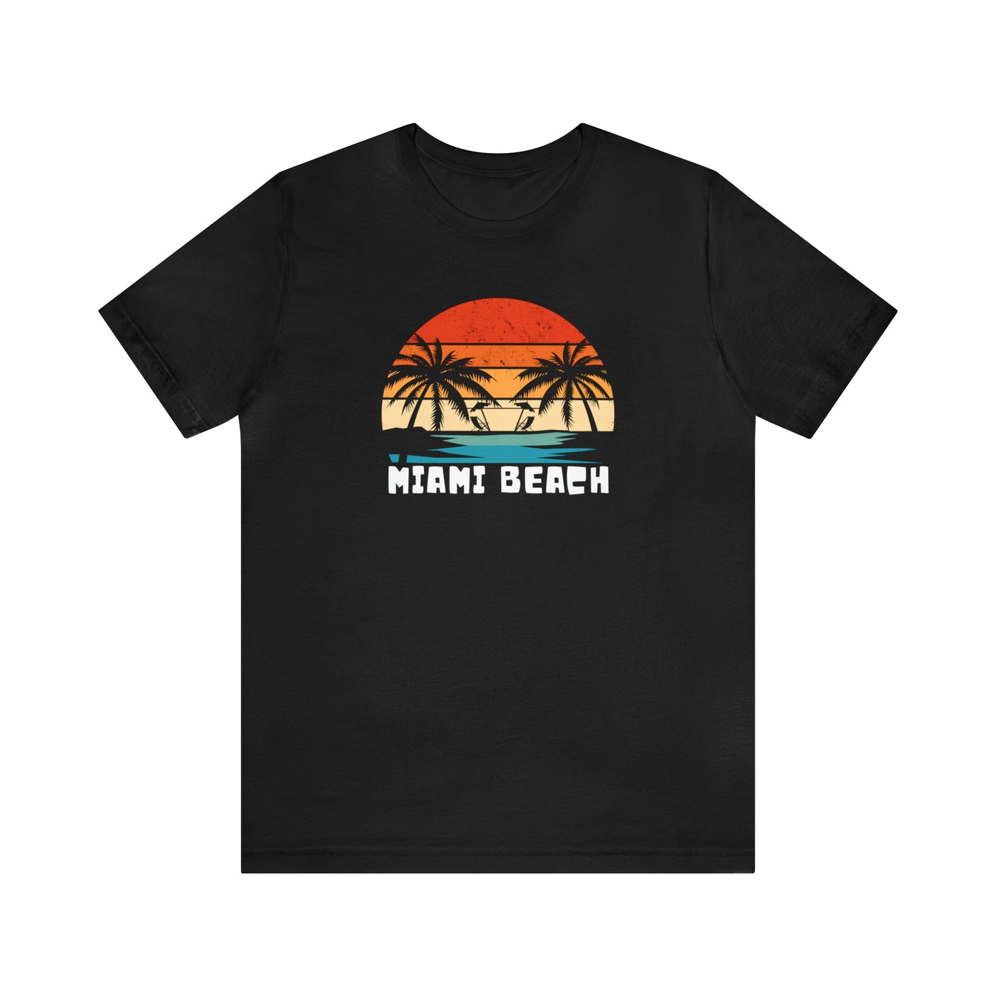 Miami Beach Shirt, Miami Florida Shirt, Retro Graphic T-Shirt, Beach Vacation Shirt, Florida Gift for Men, Trendy Summer Clothing for Men