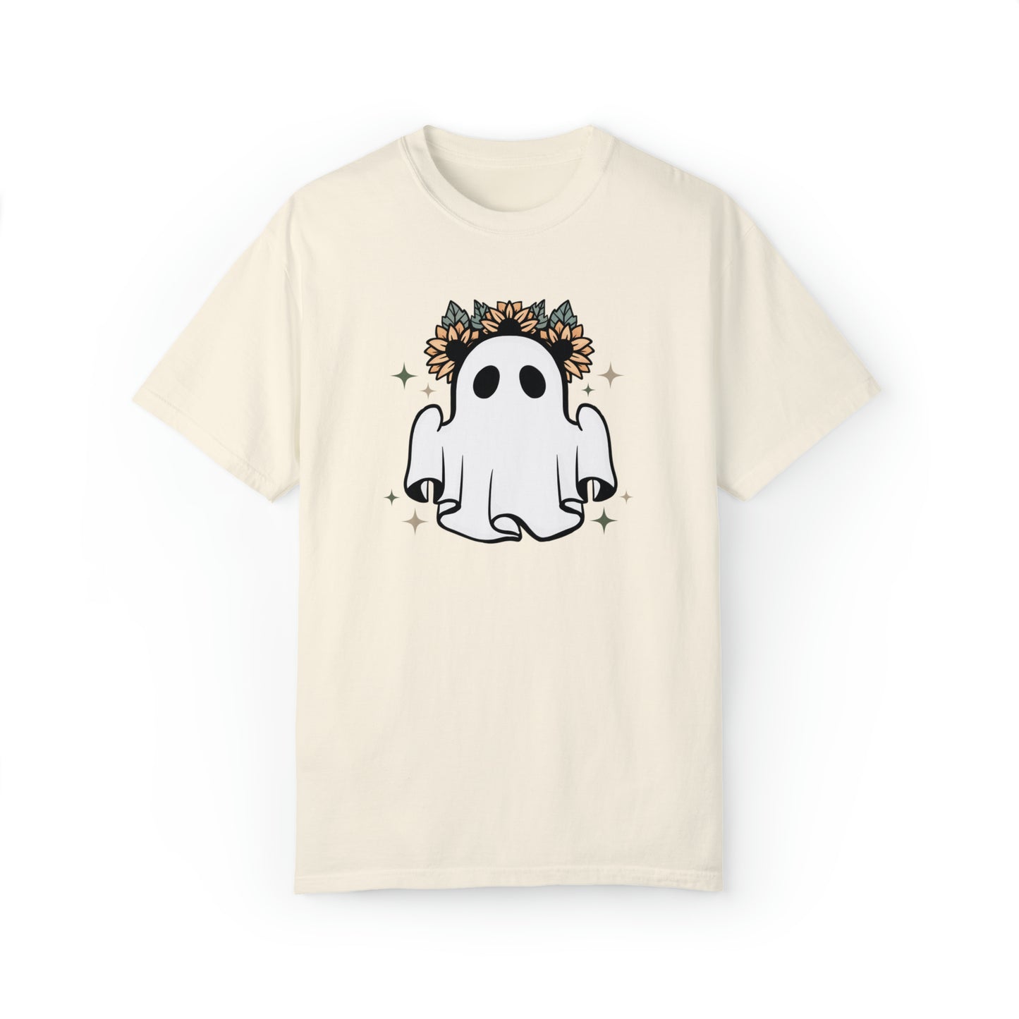 Hippie Ghost Halloween T-Shirt, Retro Vintage Halloween Tee, Flower Floral Print, Halloween Shirt for Mom, Halloween Gift, Halloween Costume