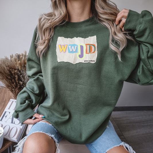 What Would Jesus Do WWJD Oversize Sweatshirt Hoodie Christian Bible Quotes Trendy Men's Shirt Valentine's Day Gift for Men Women Her Him