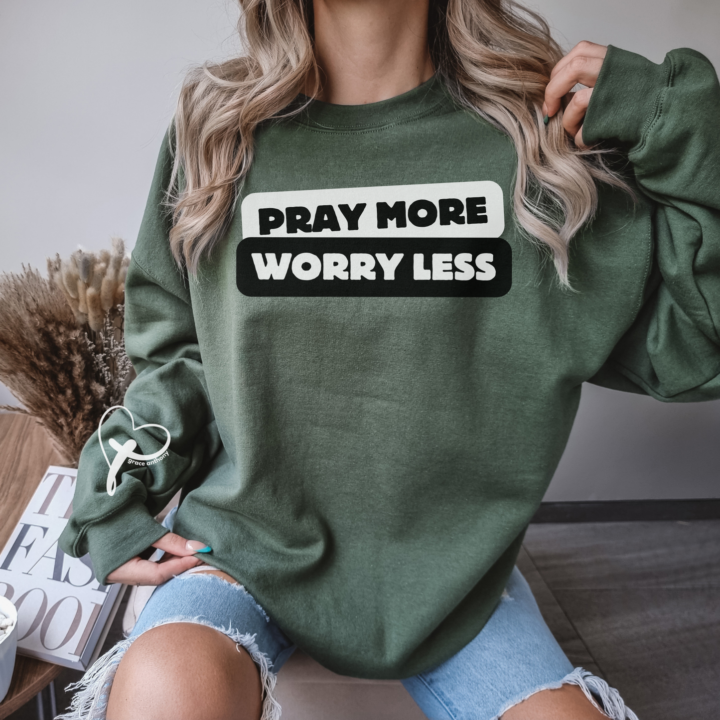 Pray More Worry Less Men Women Sweatshirt Hoodie Christian Bible Quotes Inspiration Motivation Quotes Gift for Her Him Prayer Request