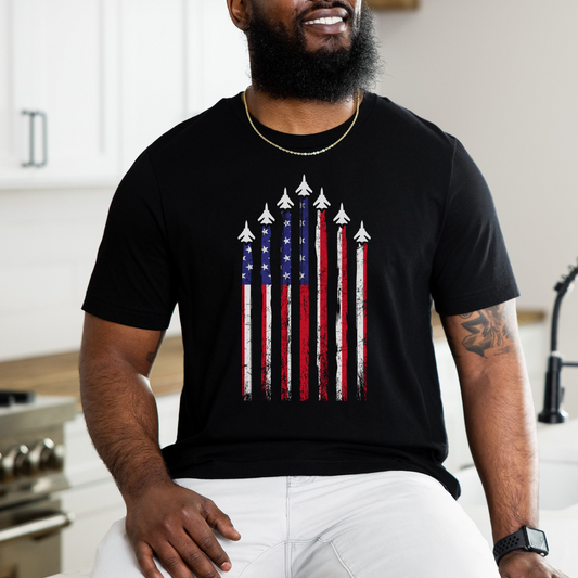 Air Force Veteran T-Shirt Unisex, Fighter Jets T-Shirt for Men, Patriotic Shirt for 4th of July, Air and Sea Show T-Shirt