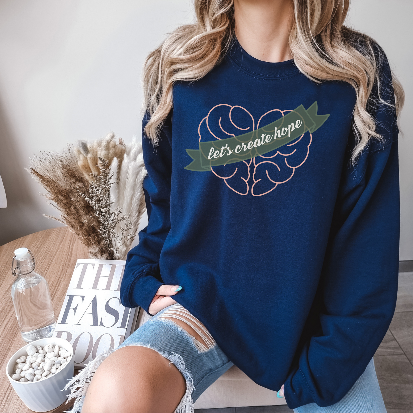 Let's Create Hope Mental Health Awareness Sweatshirt, Men Women Hoodies, Depression Anxiety Overthinker Sweatshirt, Gift for Her Him Friend