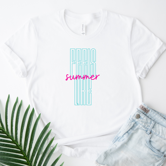 Summer Vibes Summertime T-Shirt, Feels Like Summer Tee, Salt Life Shirt, Florida California Vacation Shirt, Oversize Shirt, Gift for Her Him