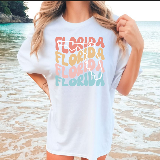 Florida State Shirt, Florida Travel Shirt, Florida Gifts, Beach Vacation TShirt, Summer Clothing, FL Sports Shirt, Retro Florida Graphic Tee