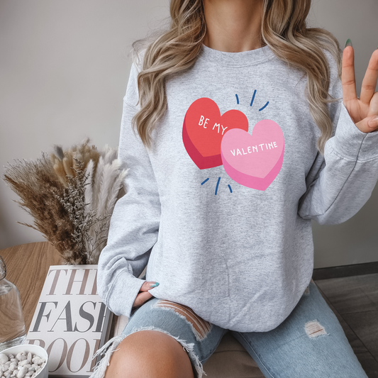 Be My Valentine Sweatshirt Hearts I Love You Shirt Oversize Hoodie Sweet Cute Candy Valentine's Day Gift Best Friend Gift Wife Mom Gift