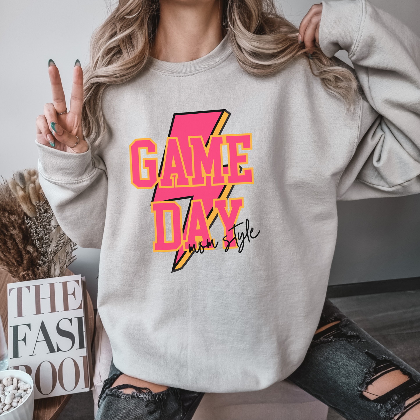 Game Day Mom Style Sweatshirt, Sports Mom Life Sweatshirt, Women's Hoodie, Mom Gift, Football Baseball Volleyball Hockey Soccer Mom Shirt