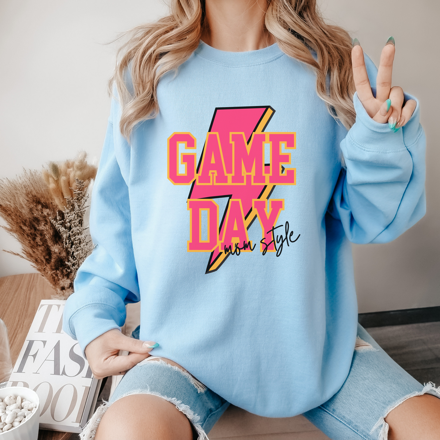 Game Day Mom Style Sweatshirt, Sports Mom Life Sweatshirt, Women's Hoodie, Mom Gift, Football Baseball Volleyball Hockey Soccer Mom Shirt