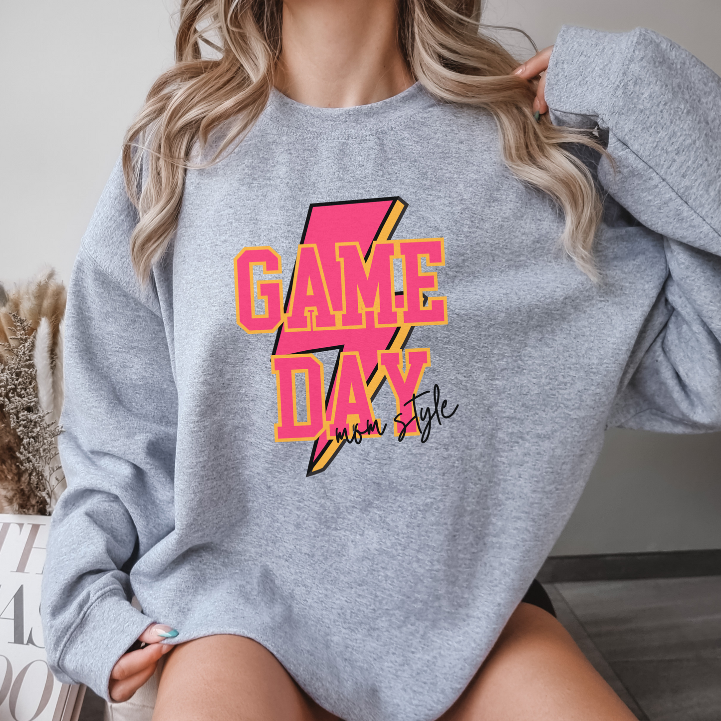 Game Day Mom Style Sweatshirt, Sports Mom Life Sweatshirt, Women's Hoodie, Mom Gift, Football Baseball Volleyball Hockey Soccer Mom Shirt