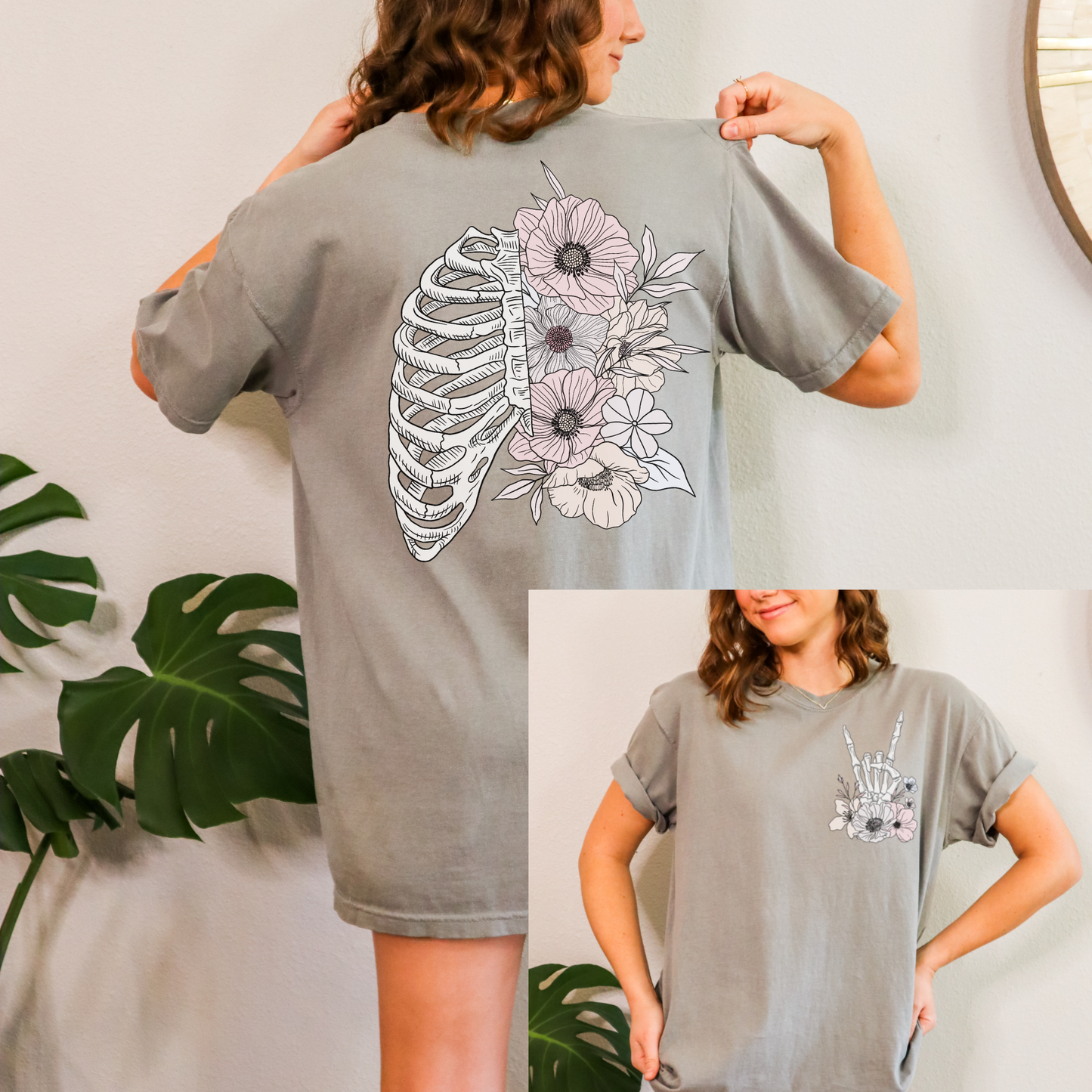 Rock and Roll T-Shirt, Flower Floral Print Shirt, Lung Pulmonary Breathing Shirt, Nurse Doctor Shirt, Gift for Nurse or Doctor, Pretty Cute Nurse Shirt
