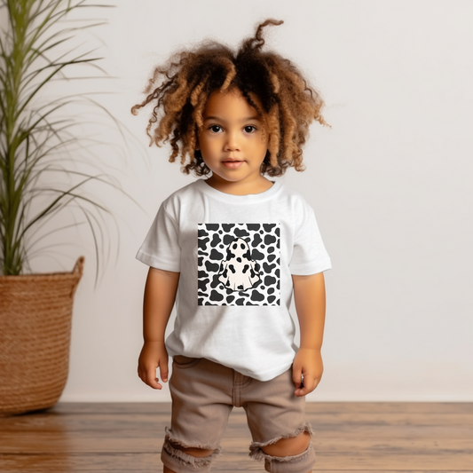 Farmhouse Cow Cowboy T-Shirt, Ghost Ghoul Shirt, Halloween Shirt for Kids Boys Girls,  Fun Halloween Shirt, Trendy Cute Kids Shirt