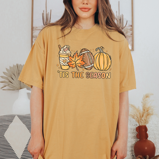 Tis the Season Shirt, Autumn Fall Vibes Shirt, NFL Football Jersey, Pumpkin Spice Lover, Halloween Pumpkin Shirt, Fall Graphic Tee